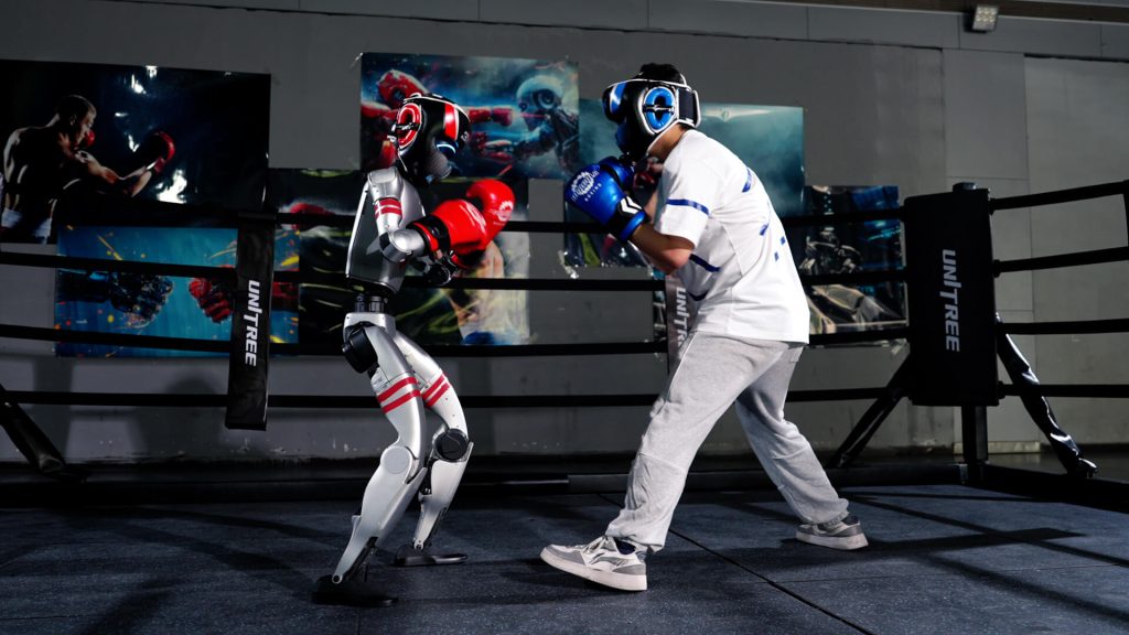 Unitree G1 Humanoid and Human Trainer, Sparring